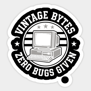 Old Computer PC Vintage Bytes Zero Bugs Given Sticker